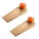 2 Pieces Orange Round Ceramic Wooden Door Stopper